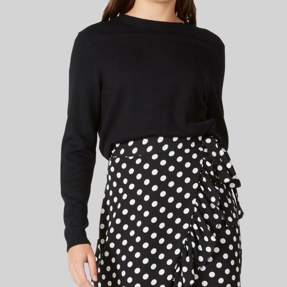 Y.A.S ASOS Polka dotted Wrap Midi Skirt Black and White Size XS - Picture 2 of 9